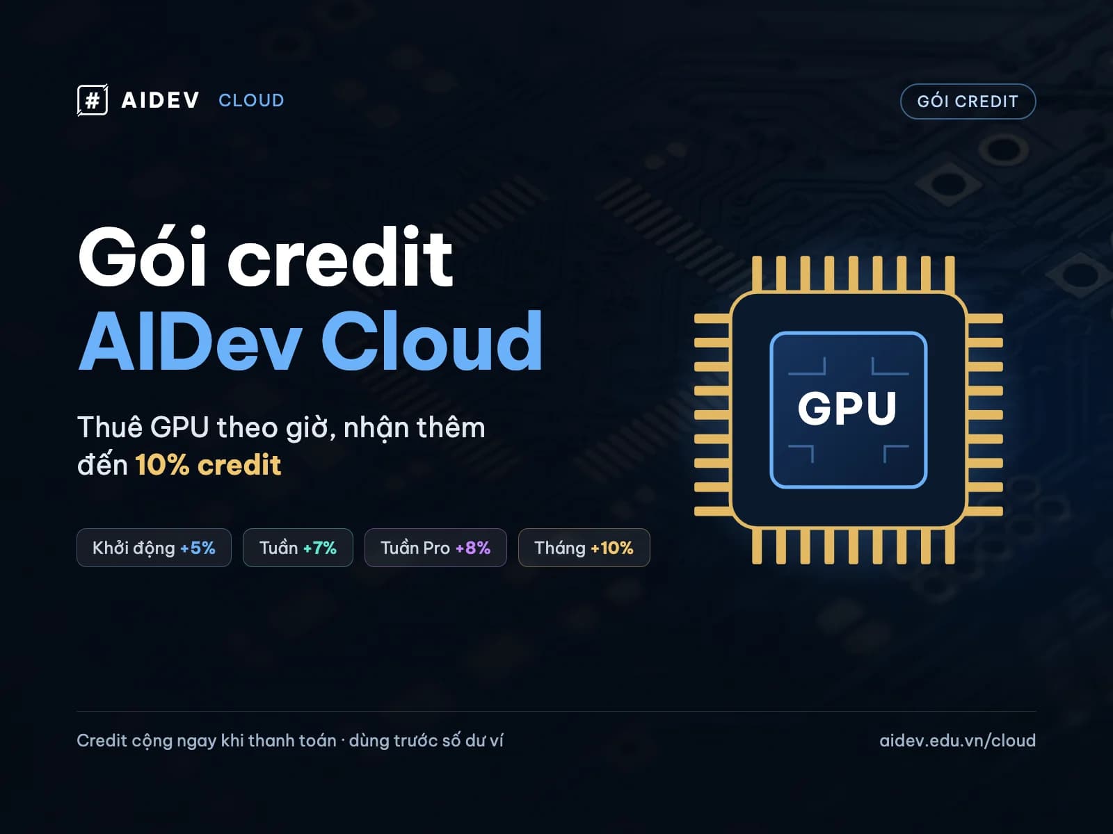 Gói credit AIDev Cloud