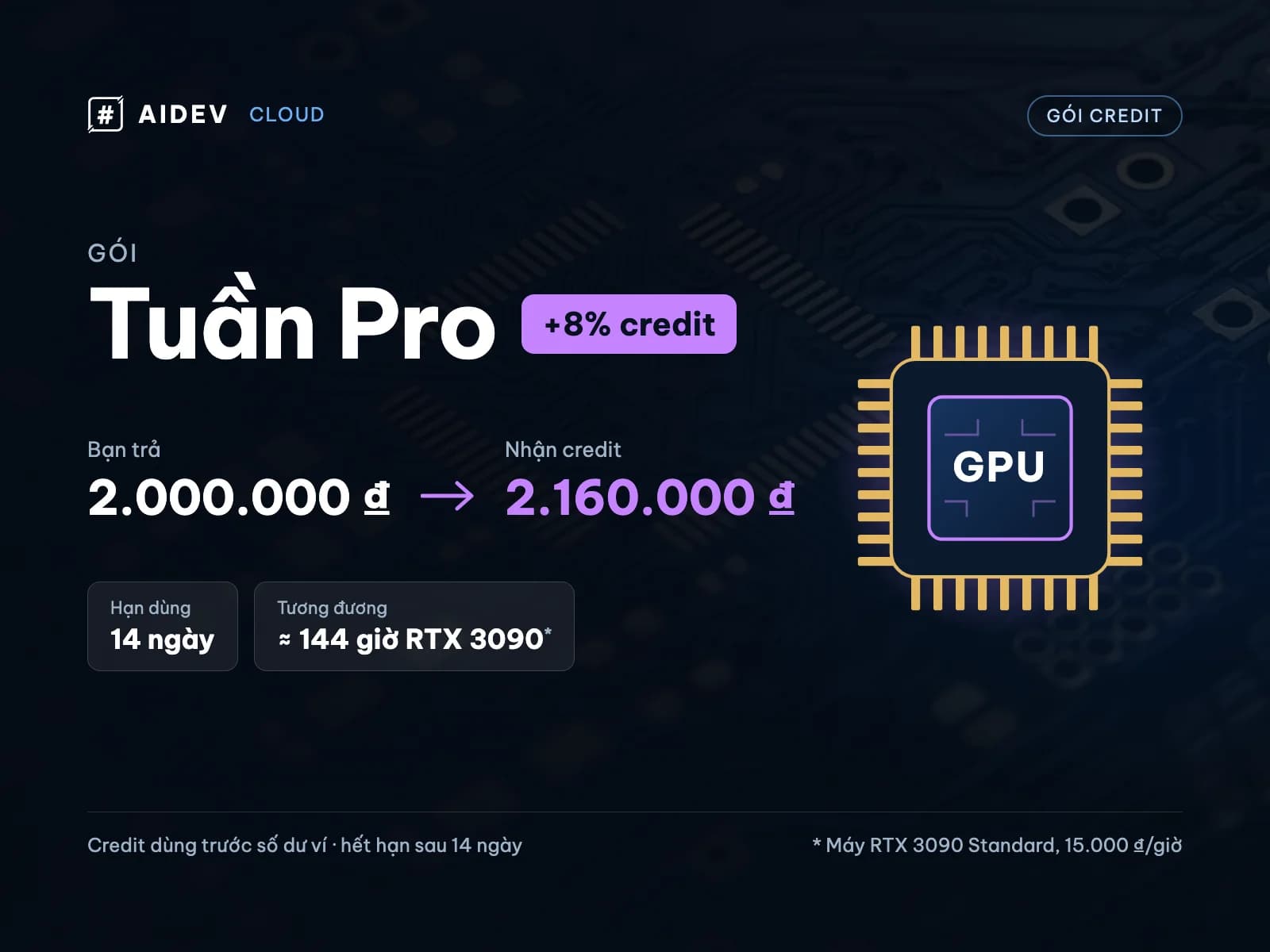 Gói credit AIDev Cloud