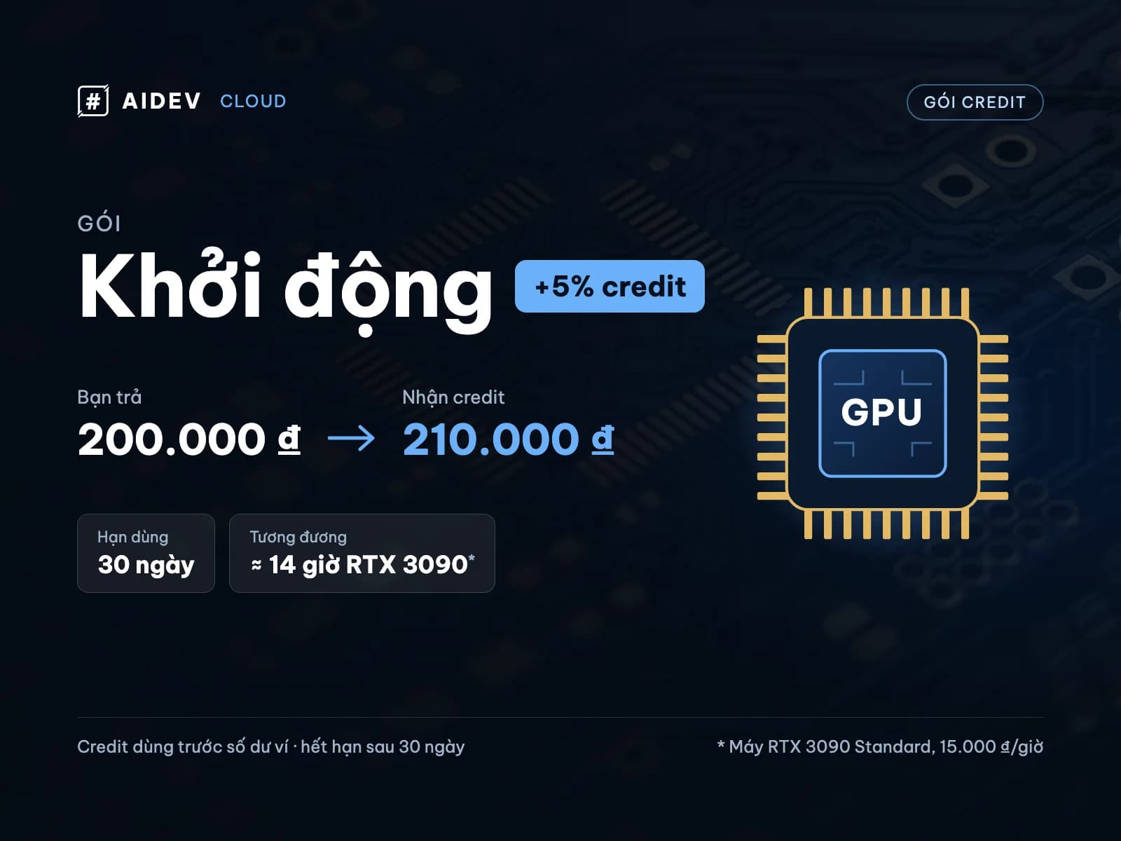 Gói credit AIDev Cloud