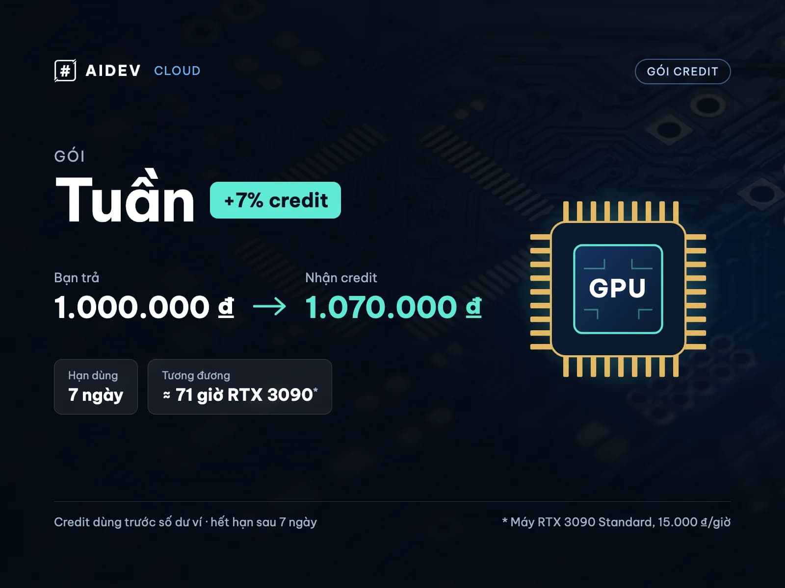 Gói credit AIDev Cloud